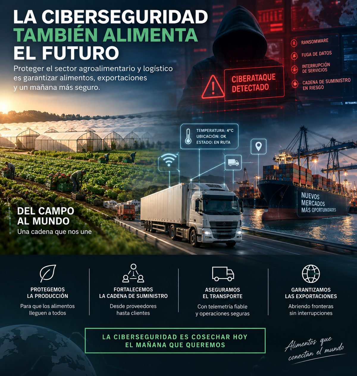 Ciberseguridad en el sector agroalimentario y logístico